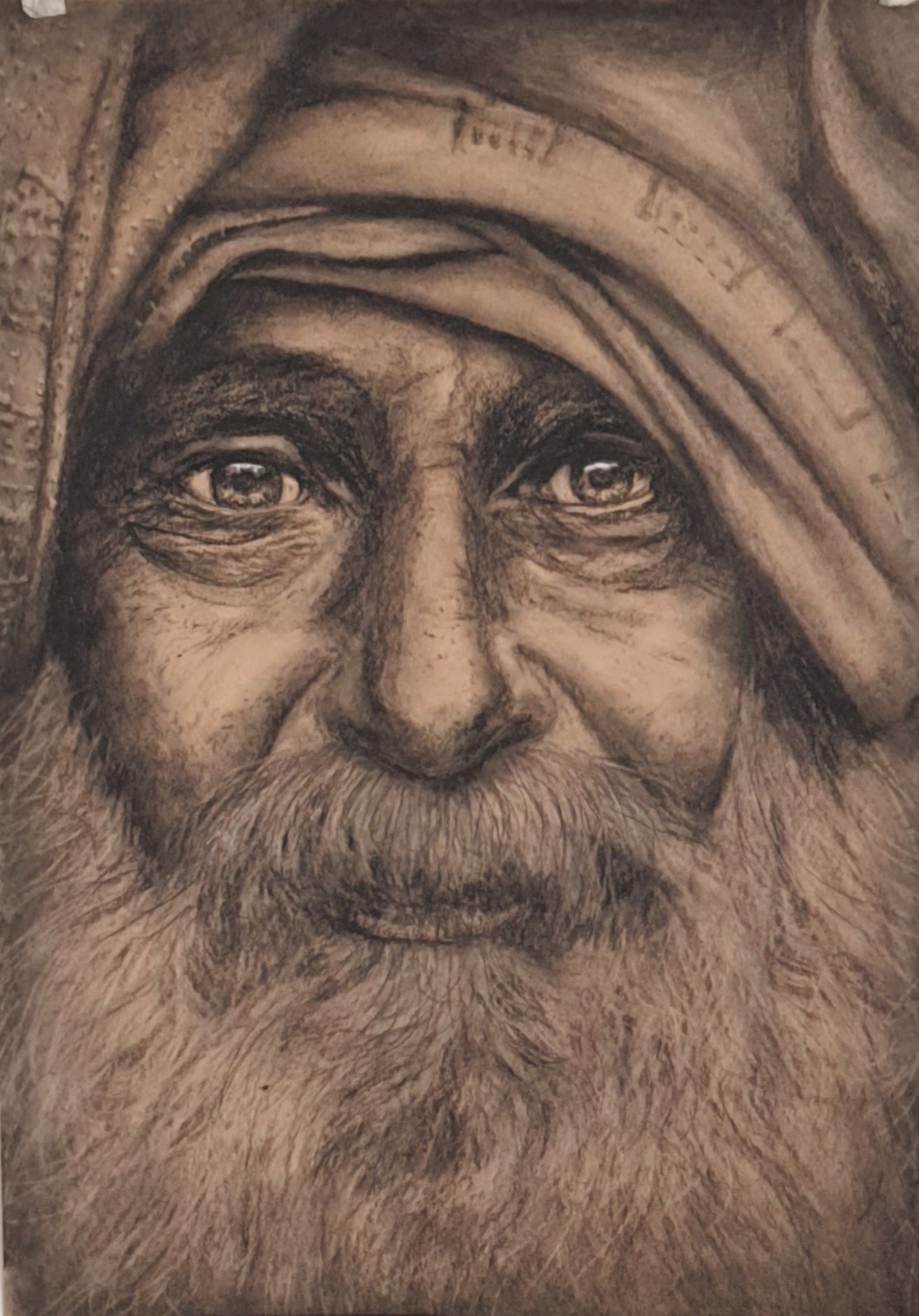 Arabian Madala charcoal drawing